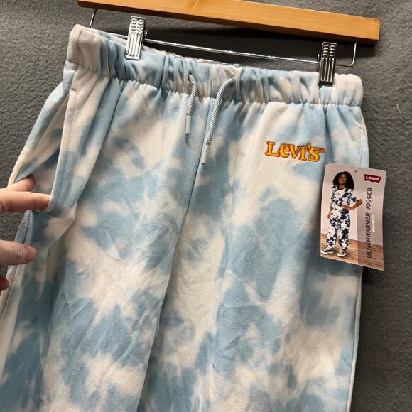 Levi's Sweatpants Girls XL Blue White Cloud Benchwarmer Jogger + Pockets NEW - Picture 4 of 10